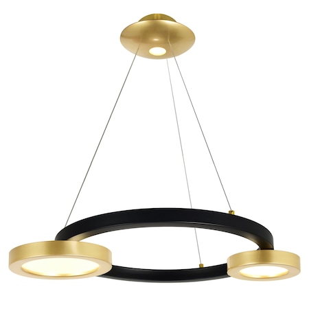 Cwi Lighting Deux Lunes LED Chandelier With Sun Gold & Black Finish 1215P20-2-625